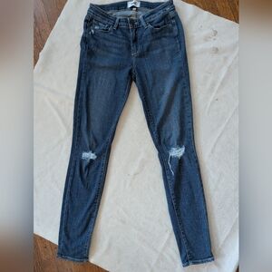 Paige Jeans Size 30 Blue Verdugo Ultra Skinny Distress Quinnley Dest Dark Wash